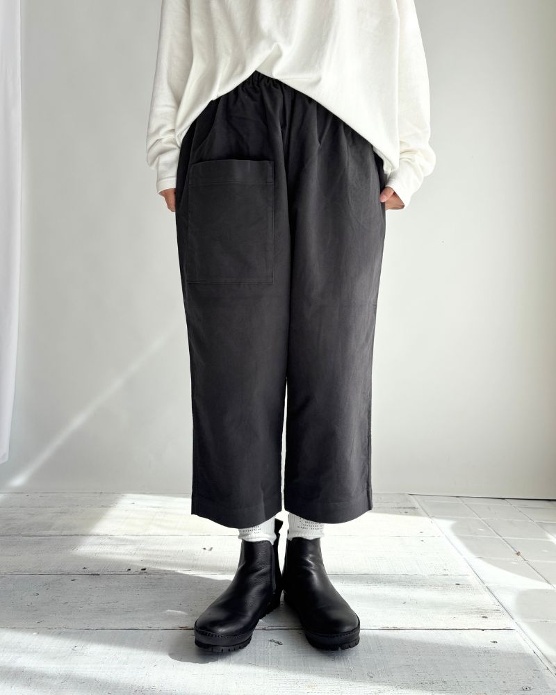 Asymmetrical Baker Pants (Moleskin)  in Dark Gray