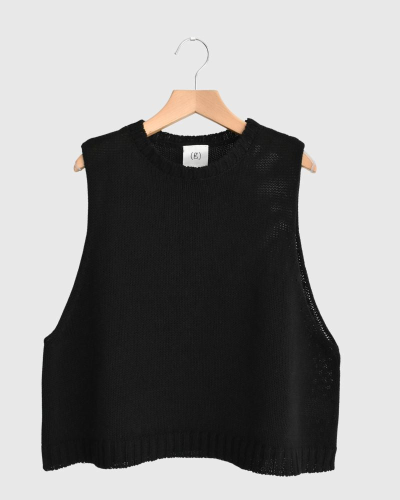 Low Gauge Gima Knit Vest in Black
