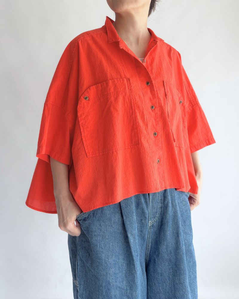 Organic Georgette Shirt in Red