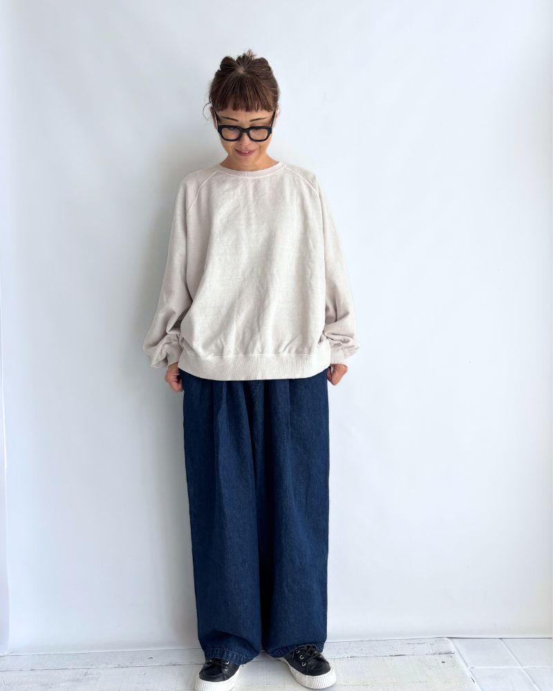 Pigment dye sweatshirt L/S in Ivory
