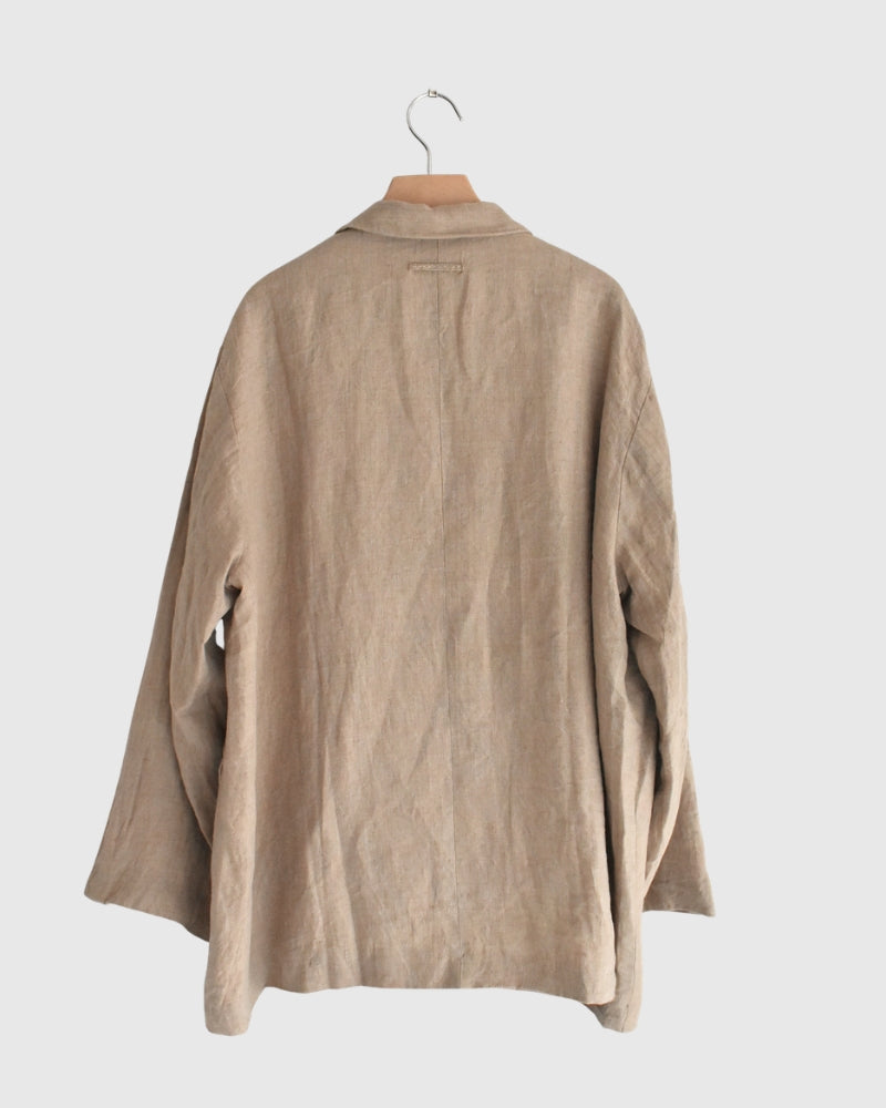 Handwoven 40 Linen Jacket in Beige