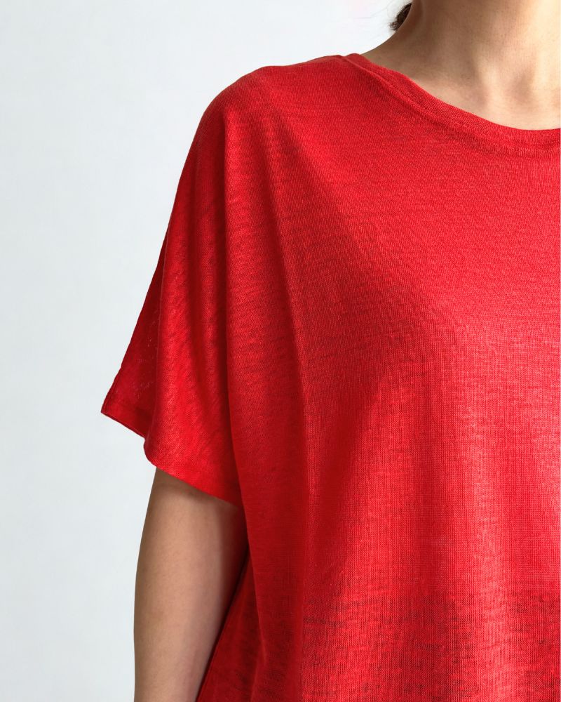 Linen T-shirt in Orange