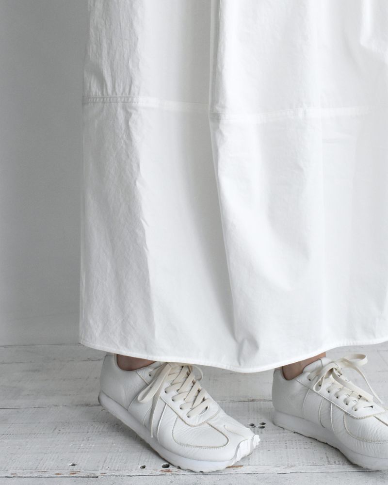 Rib Barrel Skirt in White