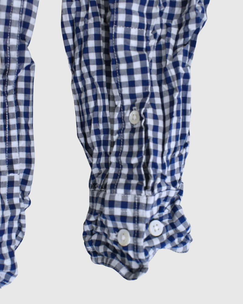 Regular Collar Long Sleeve Shirt in BlueGingham