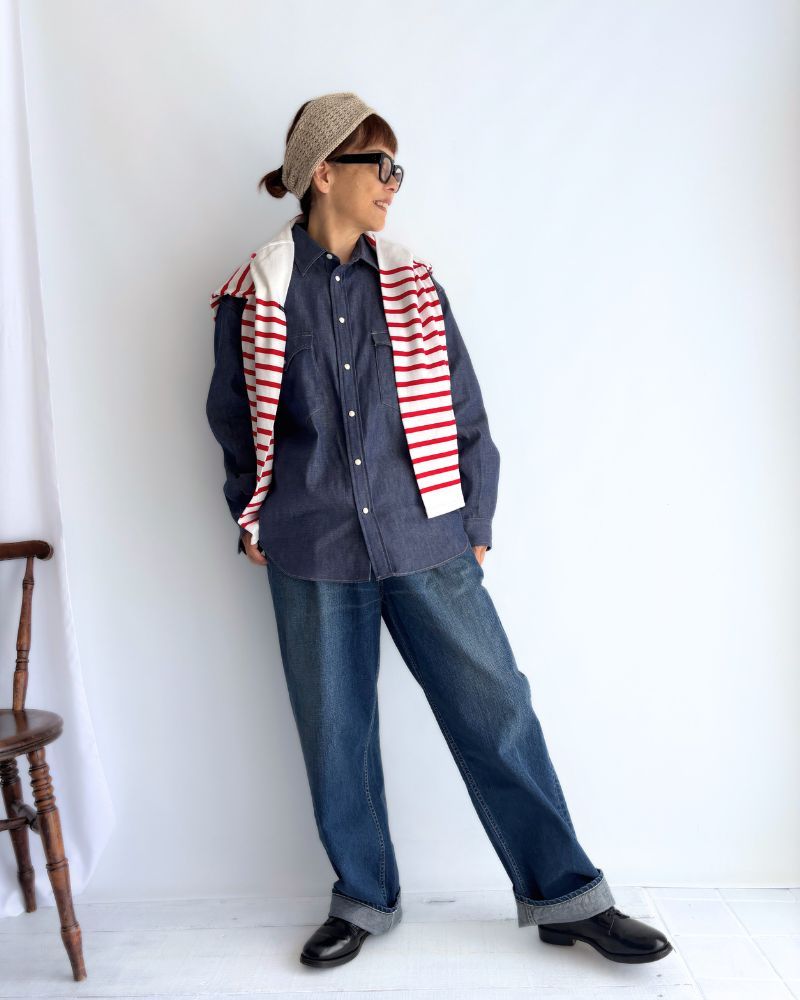BRENDA-DENIM Western shirt in Blue