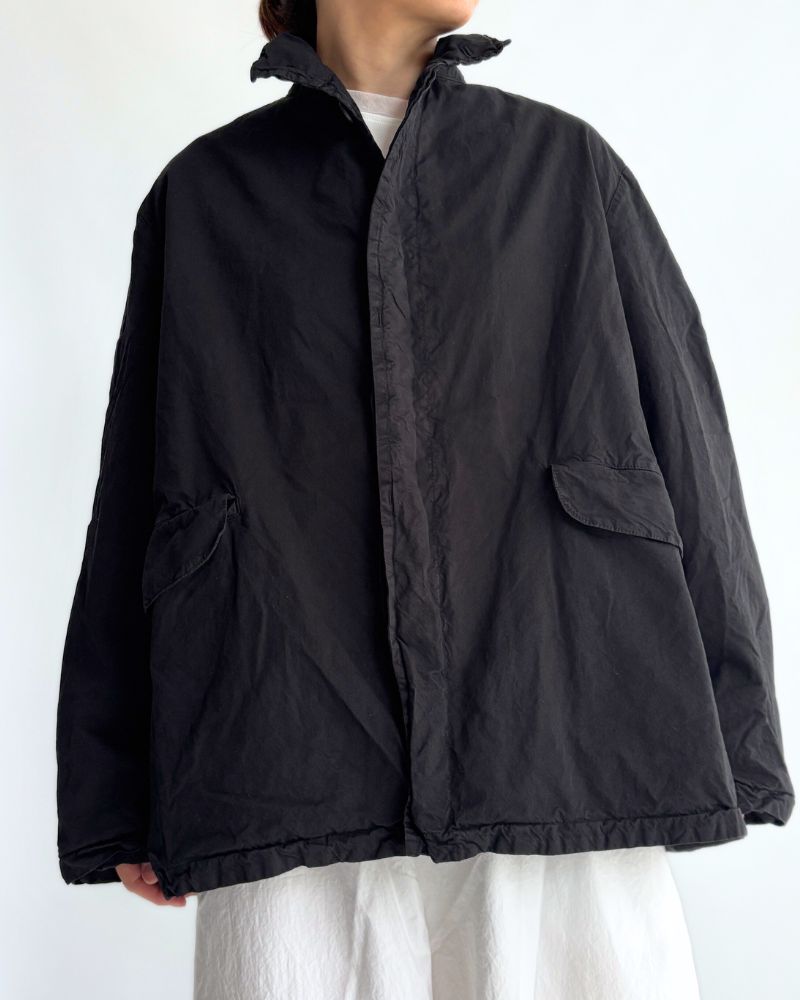 Garment Dye Short Coat in Black