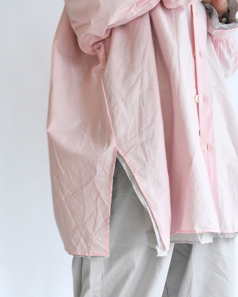Cuff Ruffle Oversized Shirt in Pink