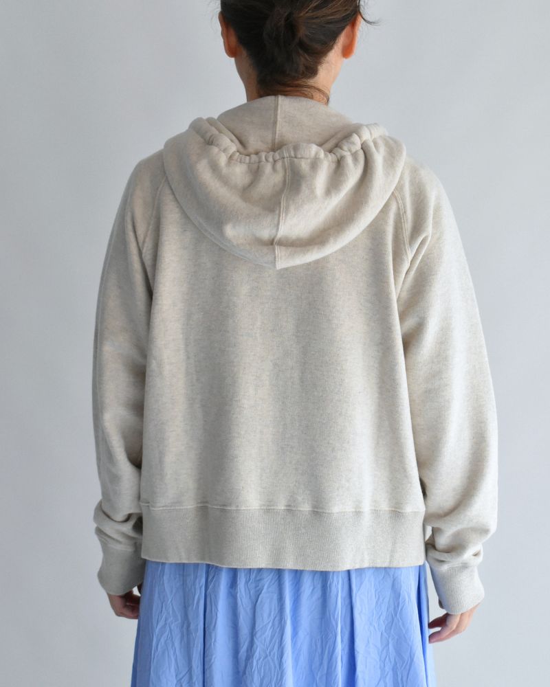 RAFFY FRENCH TERRY ZIP HOODIE in Oatmeal
