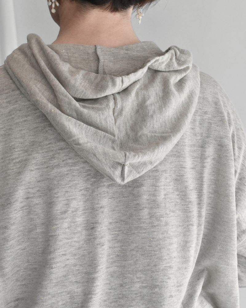 Linen Hooded Cardigan in Natural