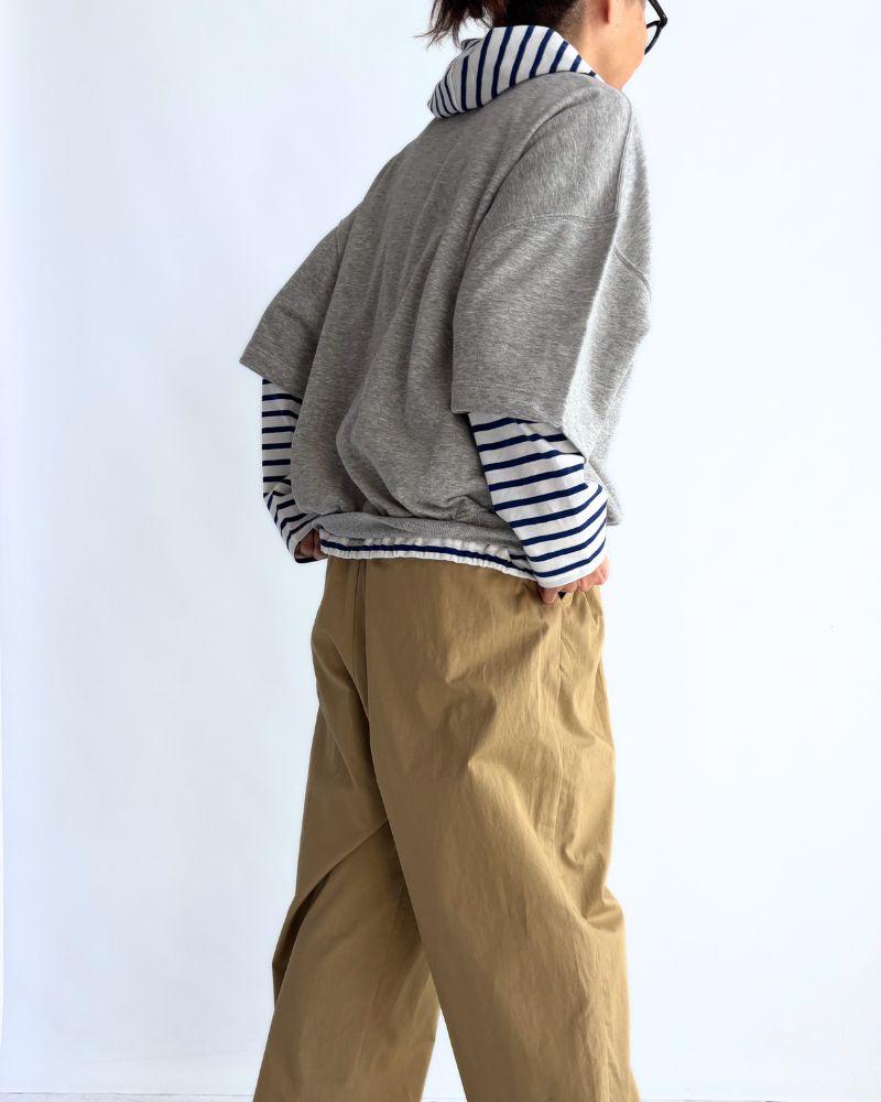 Drawstring Hoodie Pullover in Blue/White