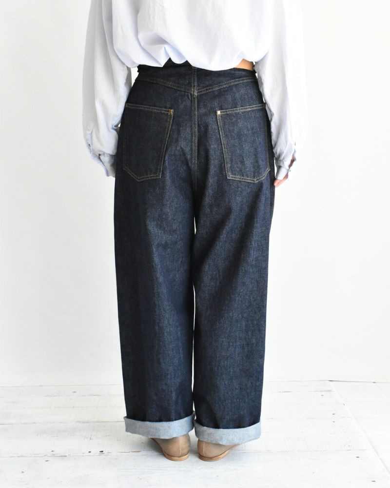 13oz Uneven Yarn Buggy Denim Pants in OneWash