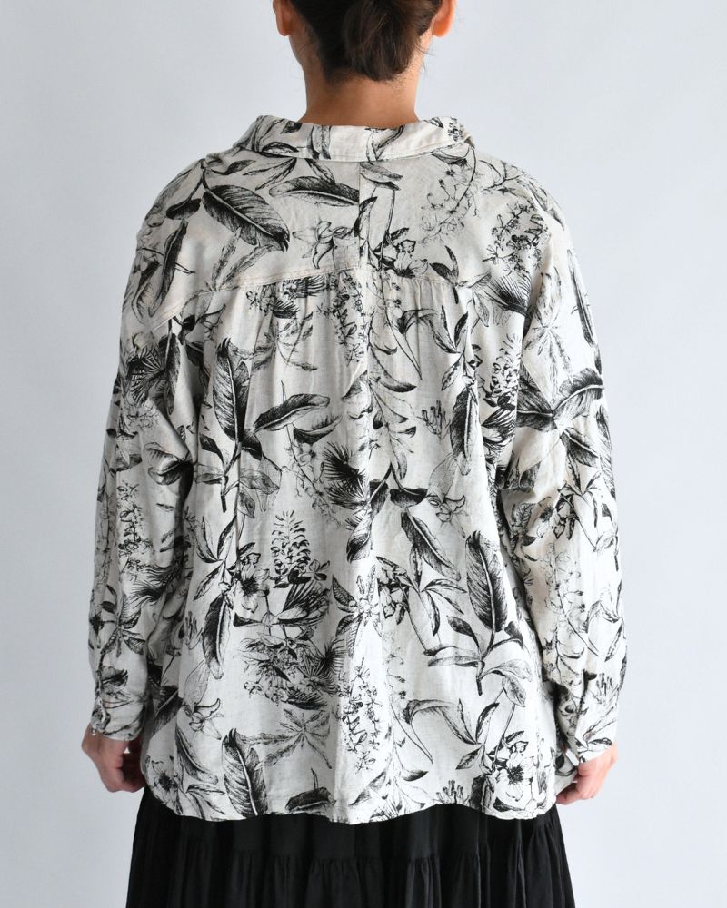Botanical Print Shirt in Natural