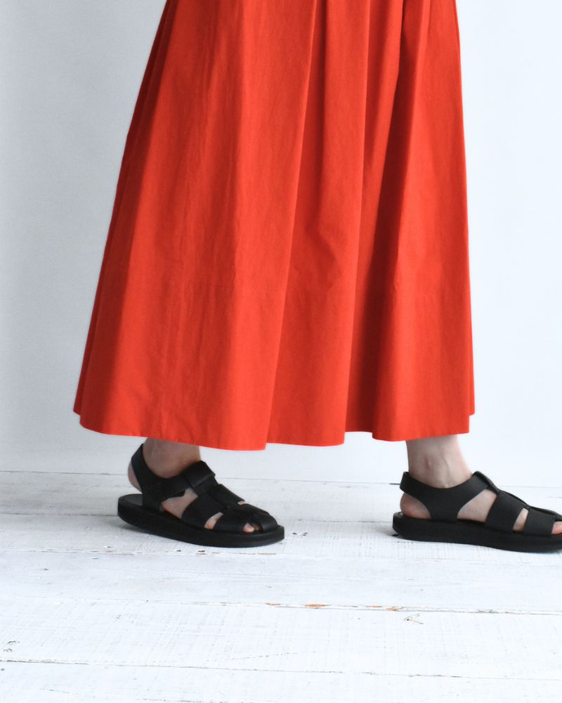 Easy Tuck Skirt in Orange