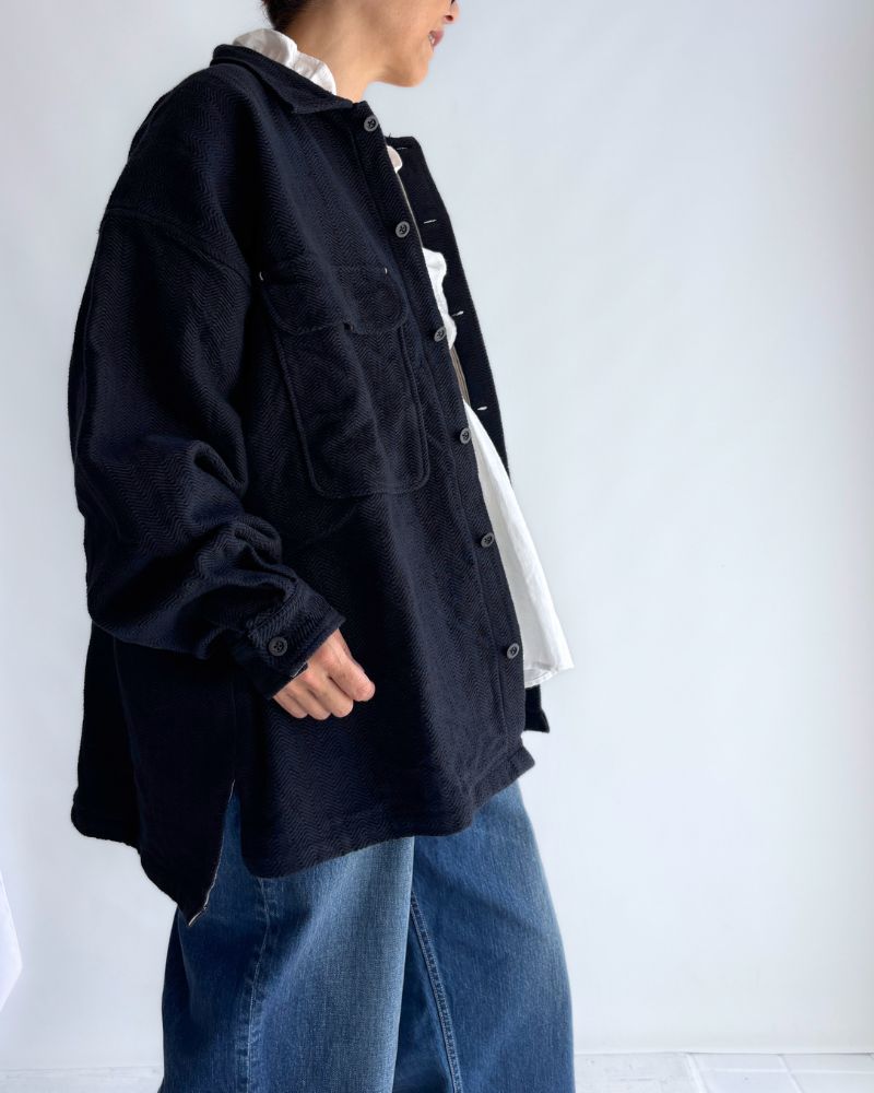 TEORI Cotton Herringbone Jacket in Black