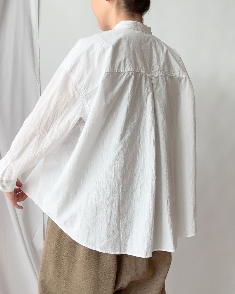 BAND COLLAR BIG SHIRT in White