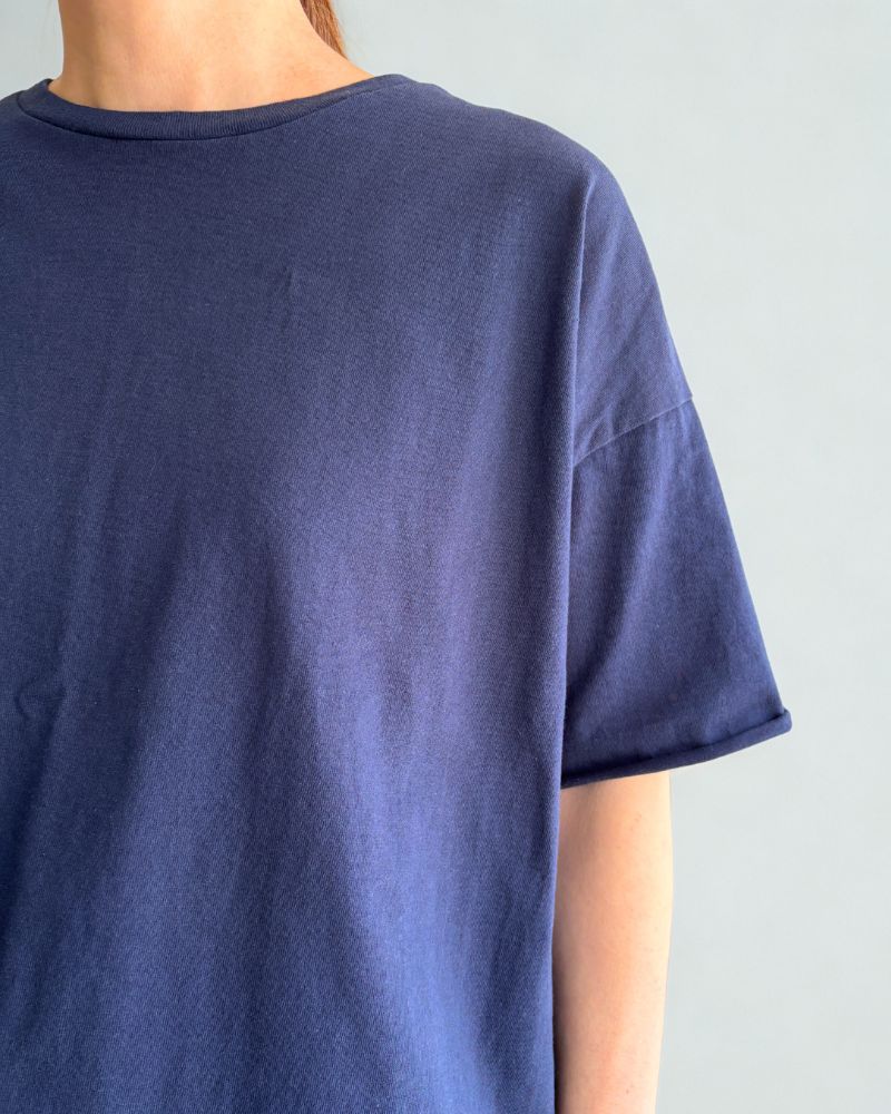 Cutoff Drawstring Tee in Navy