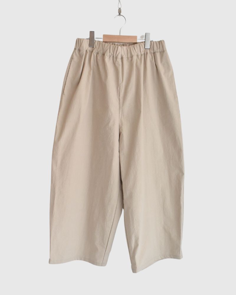 Relaxed Cotton Wide Pants in Beige
