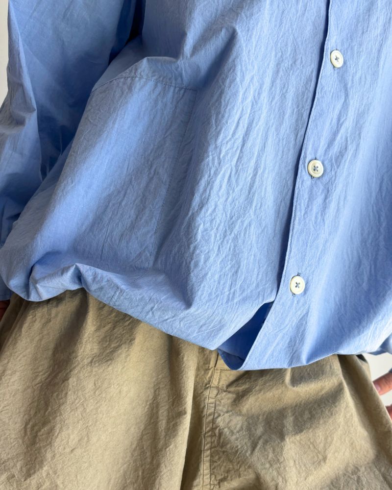 Drawstring shirt in Sax