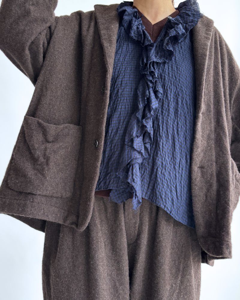 Wool tailored jacket in Brown