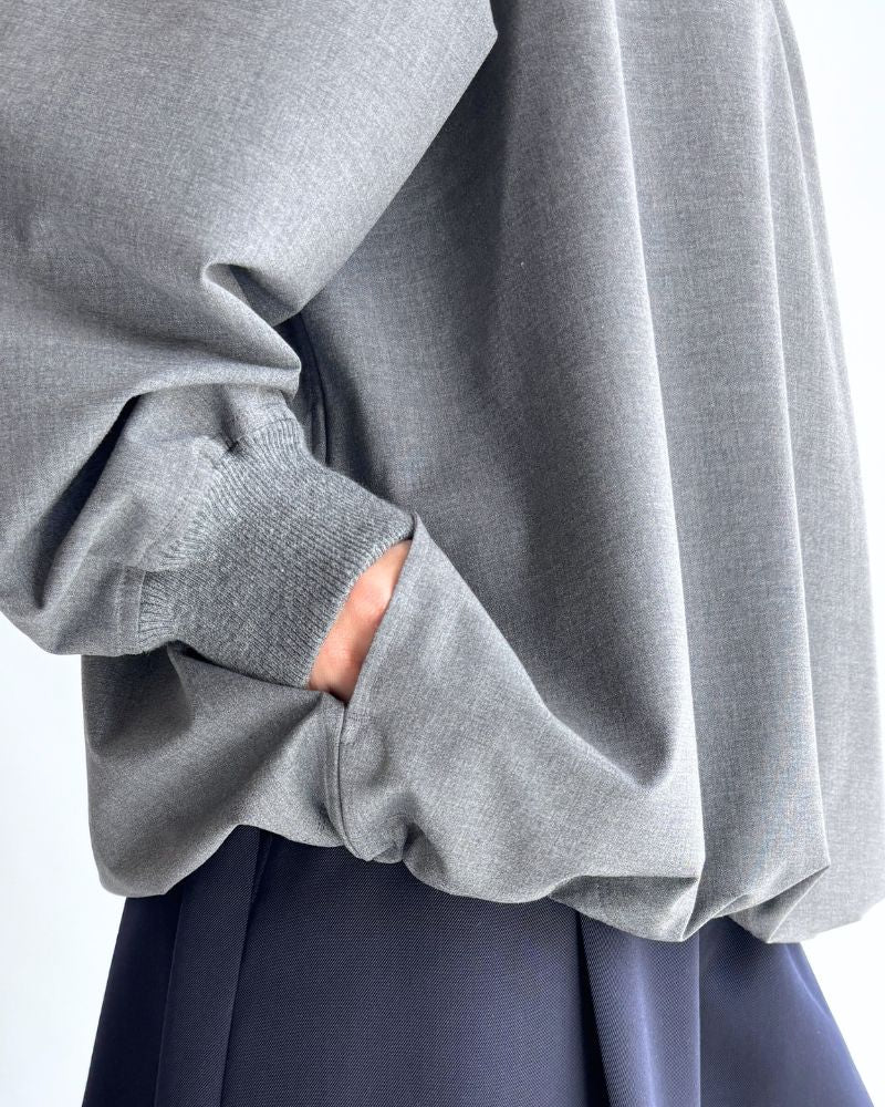 Unisex Drawstring Pullover in Gray