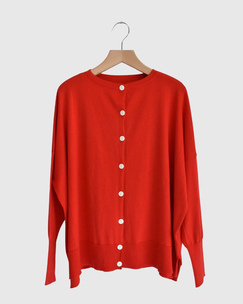 5COLOR 2WAY Cardigan in Vermilion