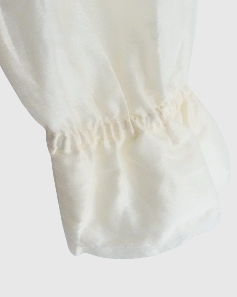 Airy Pintuck Lace Blouse in OffWhite