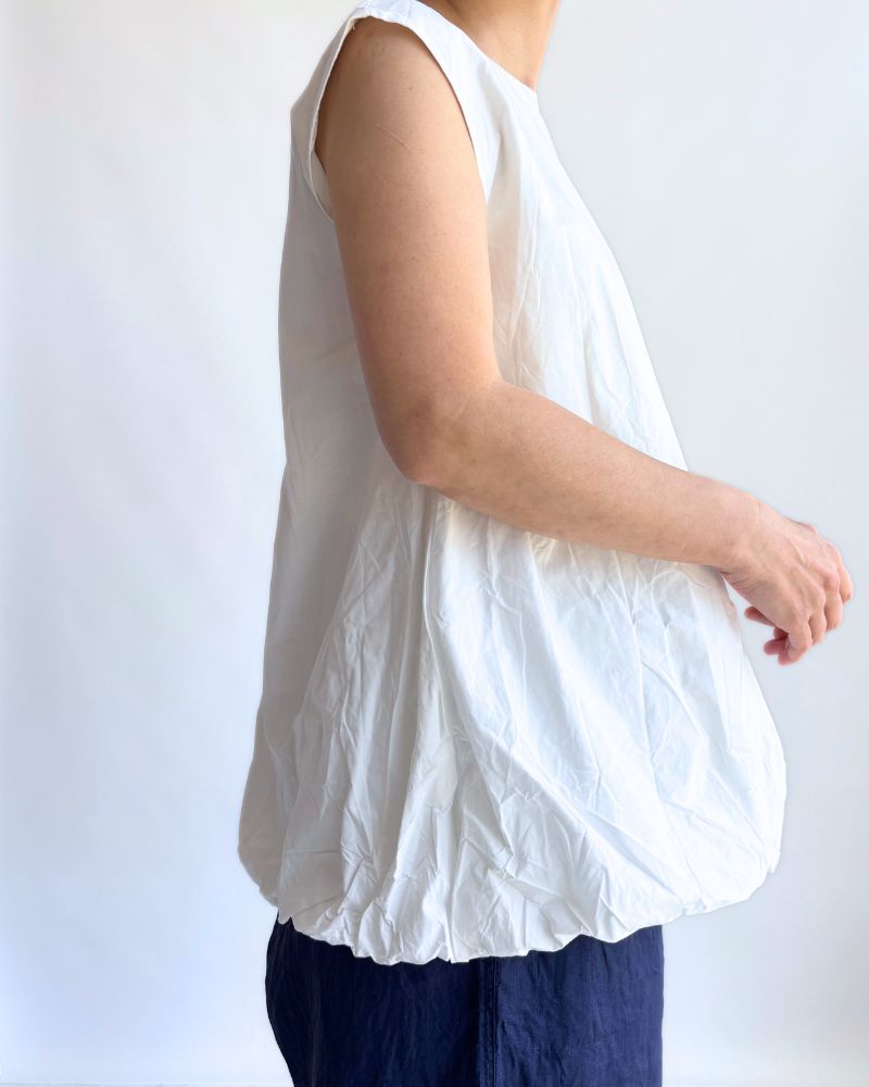 Cotton Balloon Tunic in White