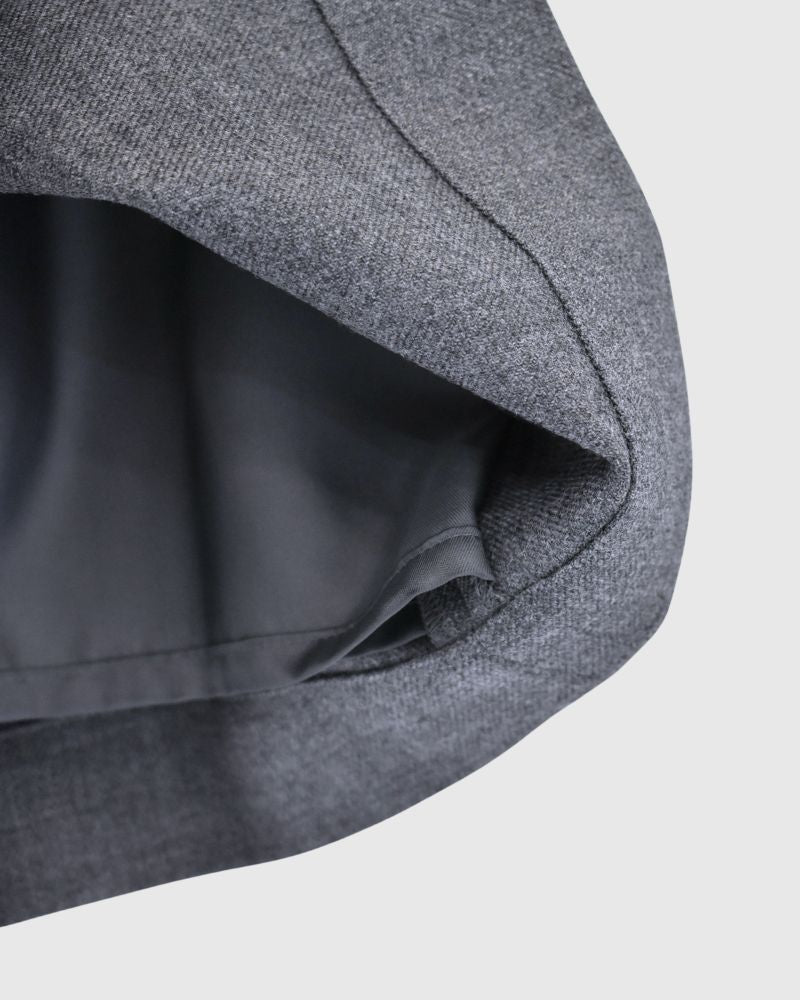 JOY-WO Wool Twill Center Tuck Shorts in HeavyGray