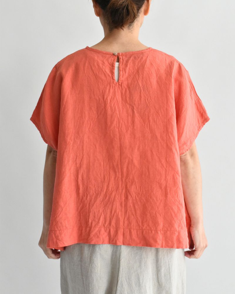 French Linen Pullover in Orange