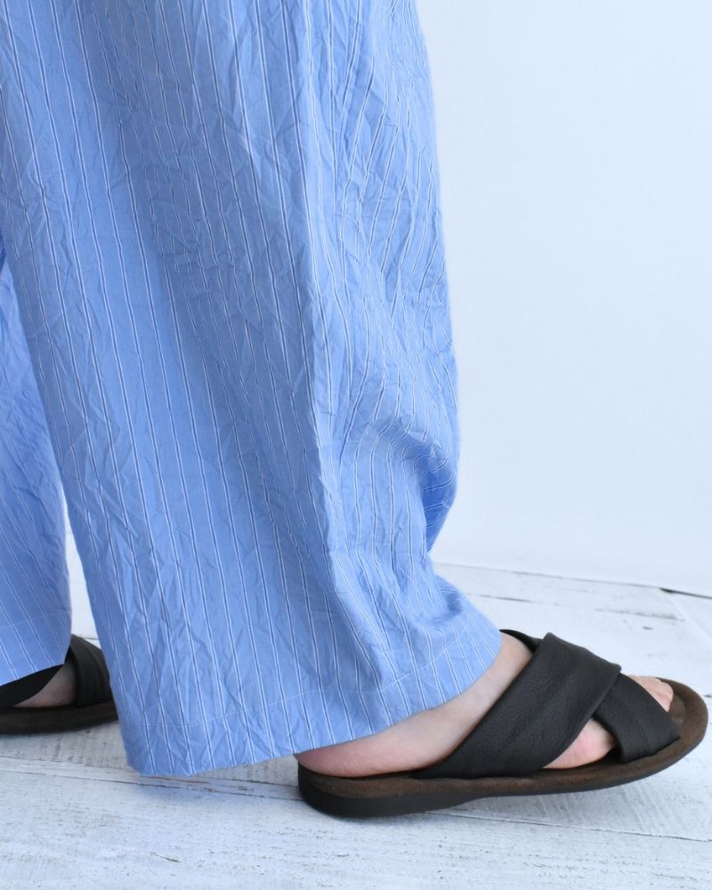 HAKU-CC Tuck Pants in SaxStripe
