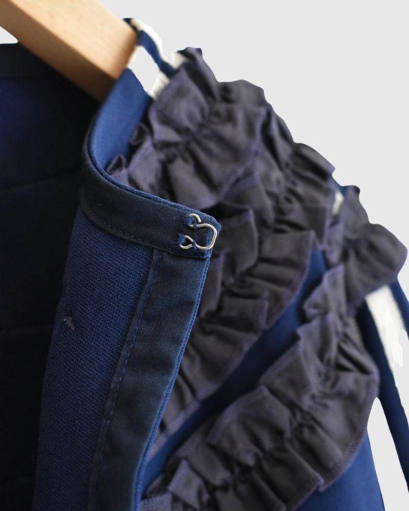 Track Frill Cardigan in Navy