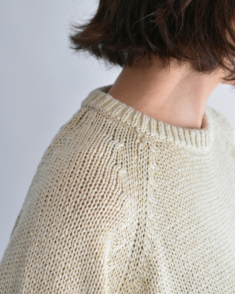 Raglan Pullover Knit in Ivory
