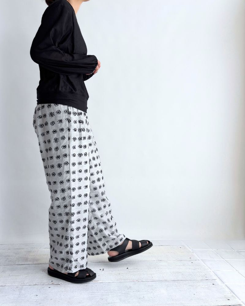 Jacquard Wide Pants in LightGray