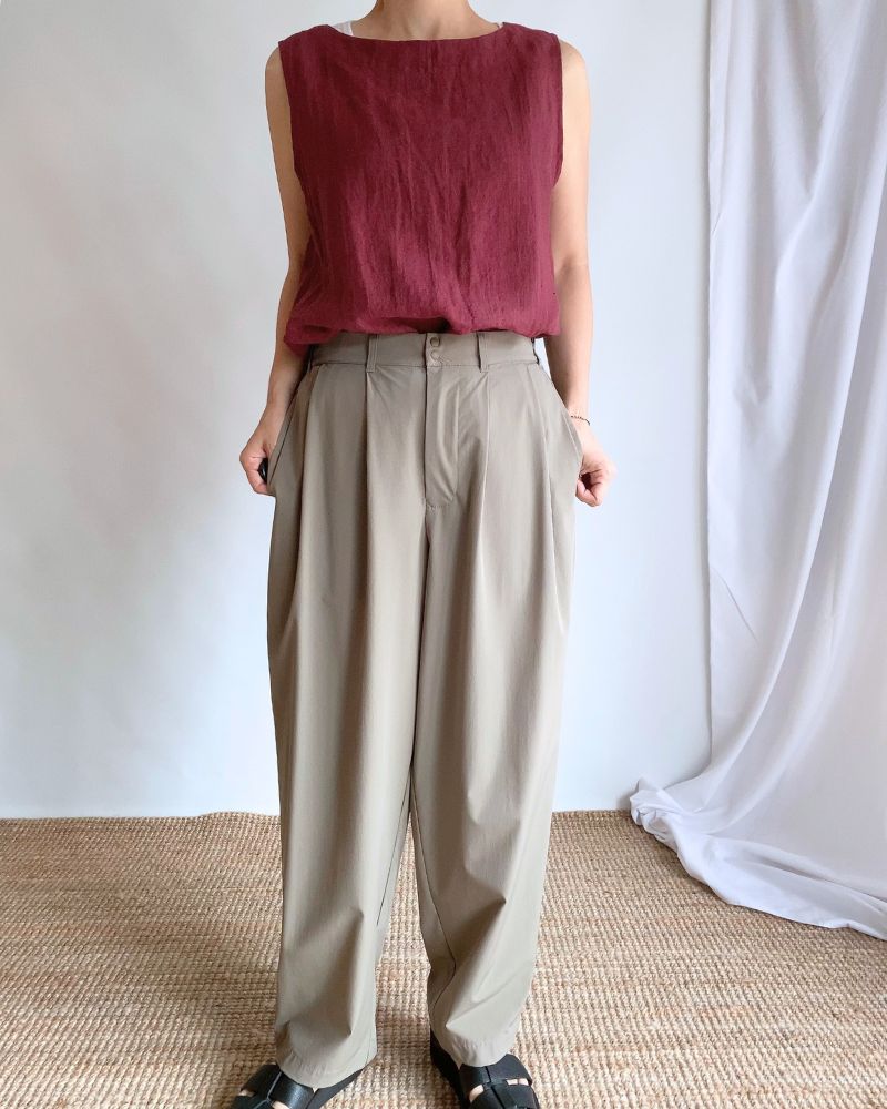 4WAY STRETCH COCOON PANTS 'HAPI' in Grayge