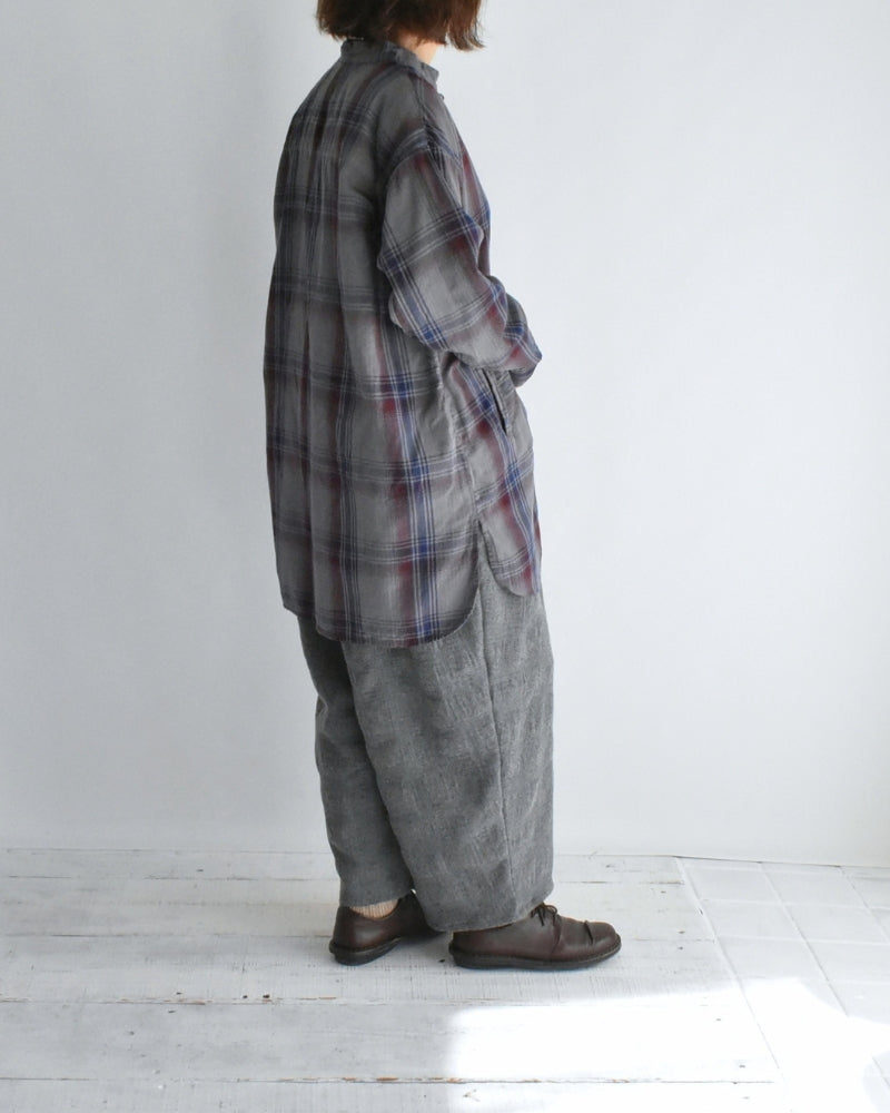 Stand Collar Shirt in Blue