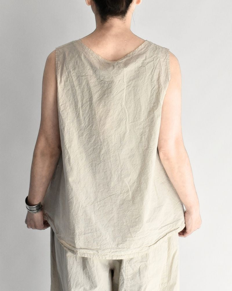 Shrink Sleeveless Top in Beige