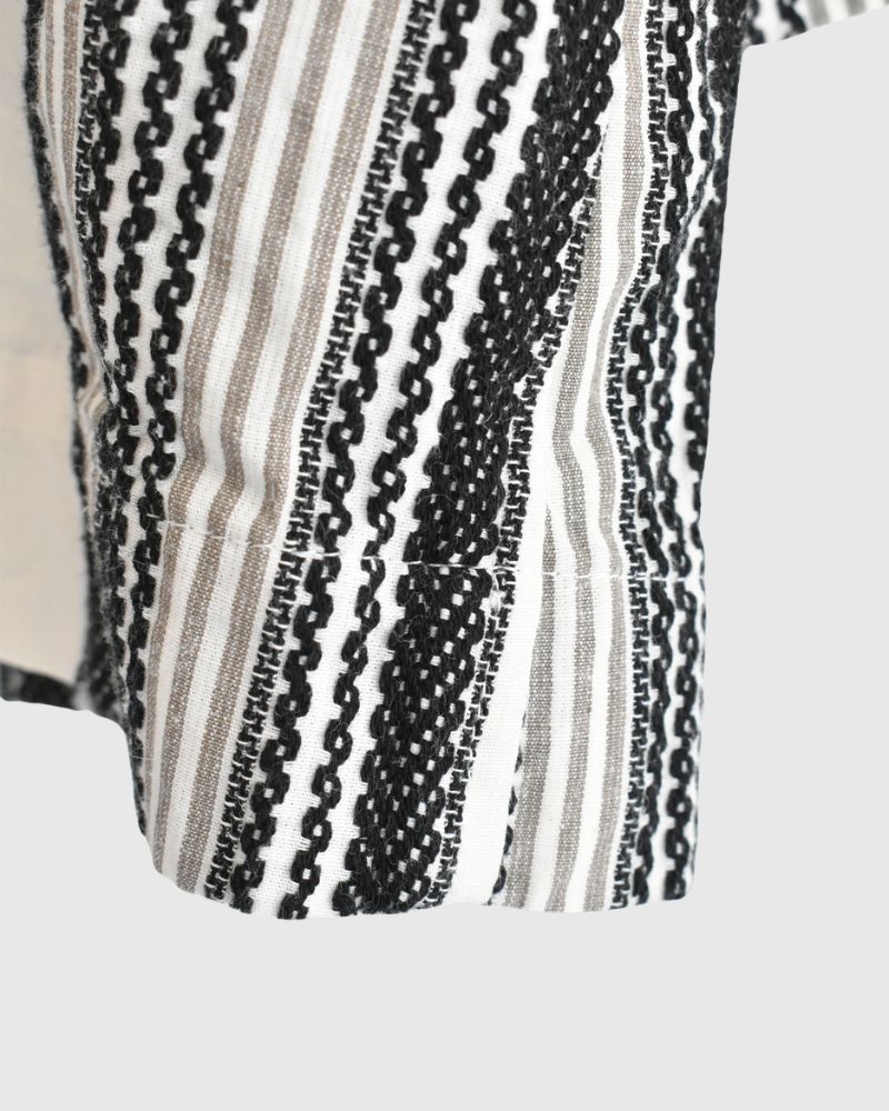 Jacquard Stripe Shirt in White/Black