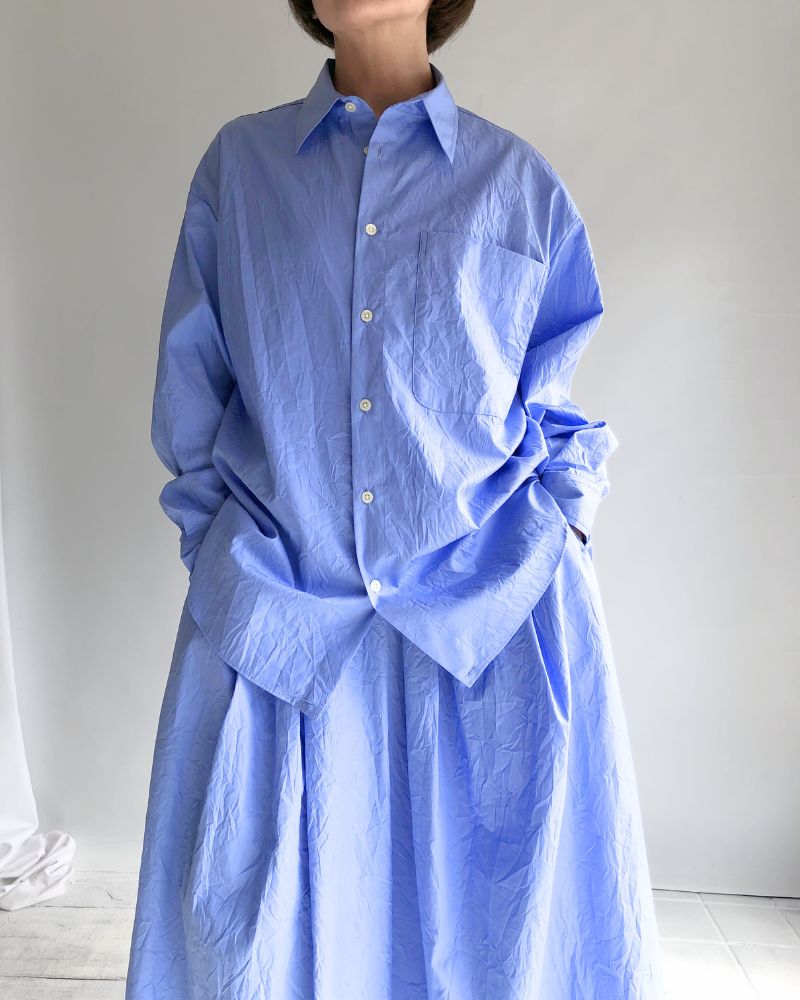 CLEA-CC 2-Way Regular Collar Shirt in Sax