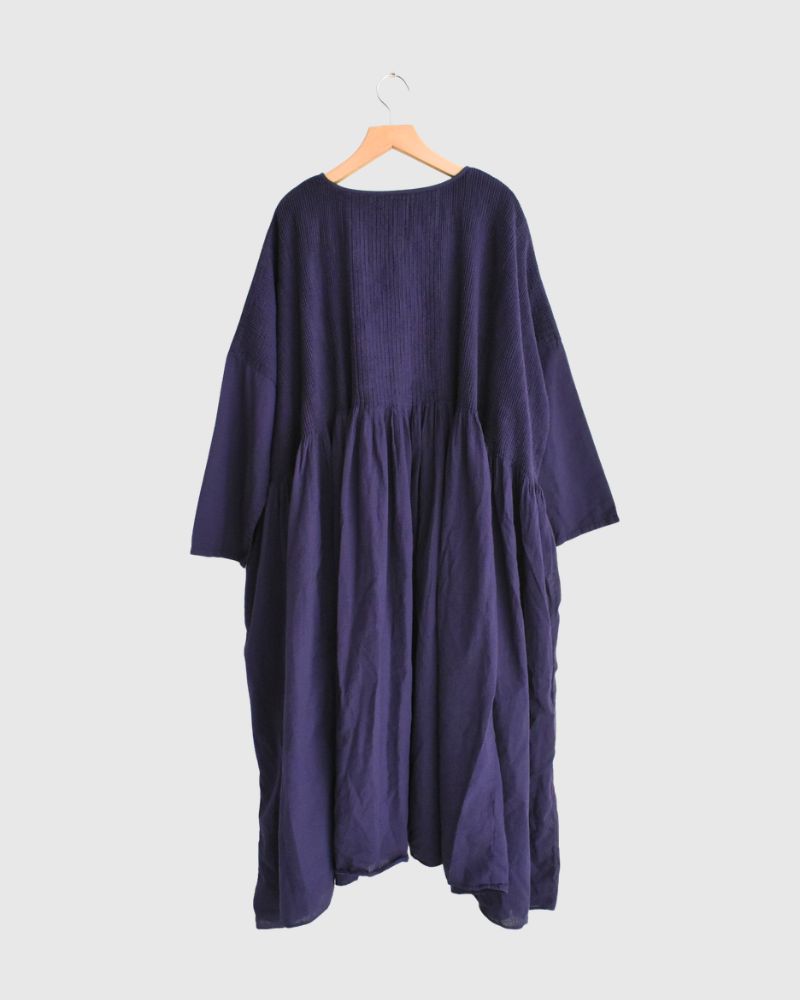 MINI PINTUCK PULLOVER DRESS in Purple