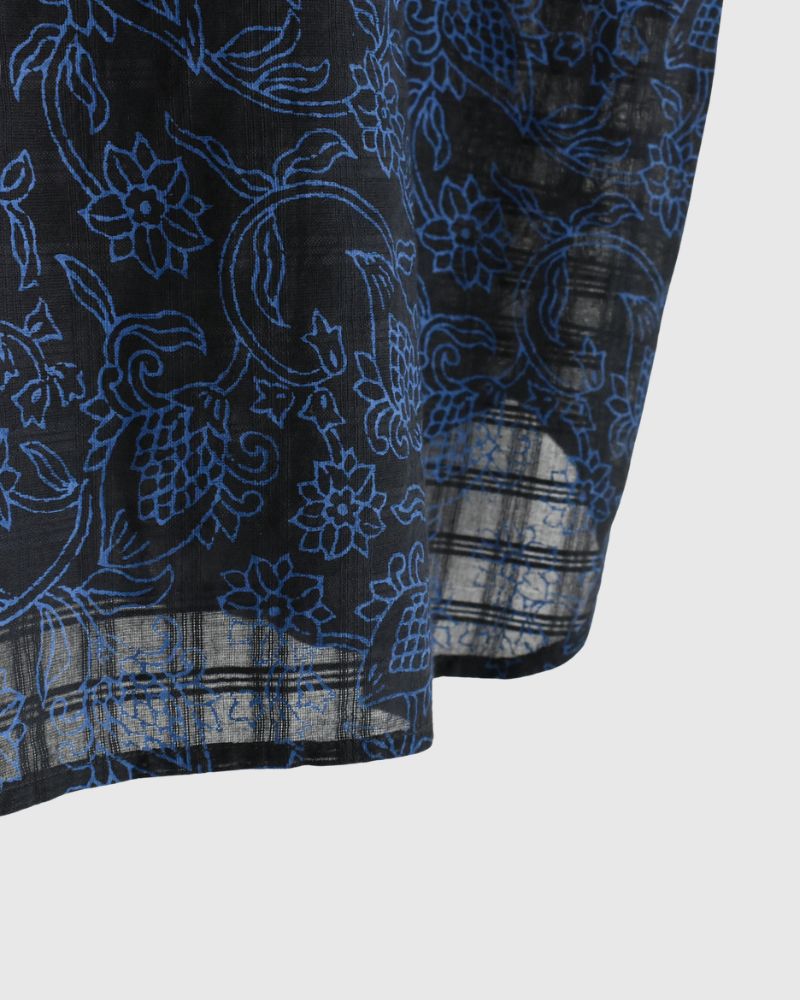 FRENCH/SL FRILL COLLAR SHIRTS in Navy/Blue