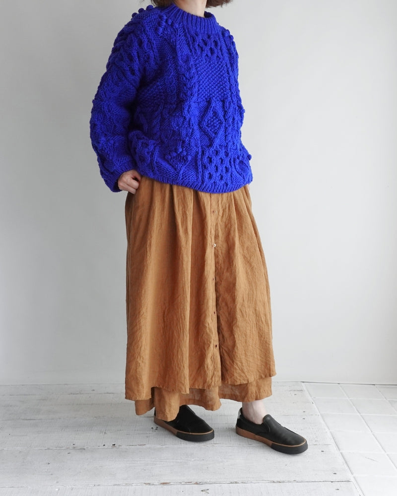 Peru Hand Knit Pullover in Blue