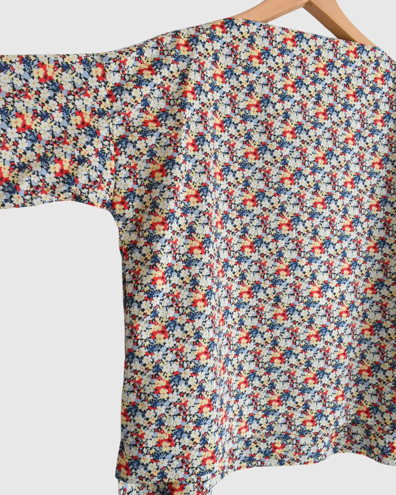 Boat neck blouse (LIBERTY)  in Red