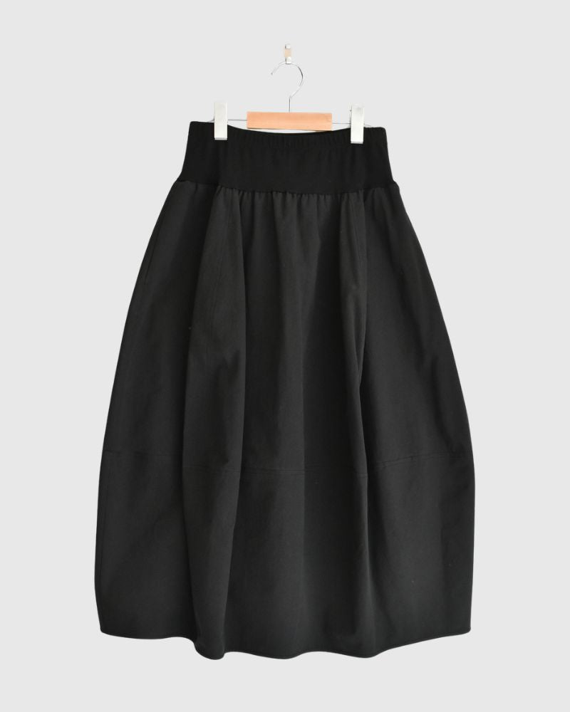 Rib Barrel Skirt in Black
