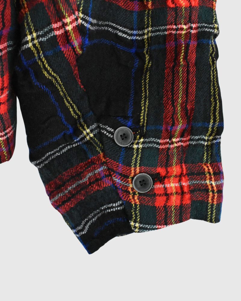 Cotton wool tartan jacket in Black