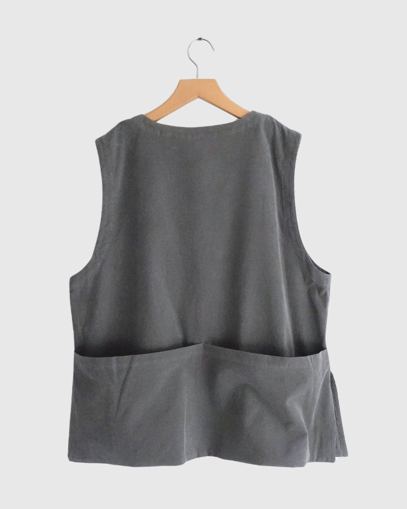 Work Pullover Vest (Corduroy) in Gray