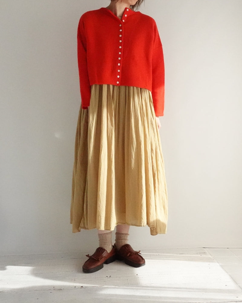 Bottleneck Boiled Wool Knit in Red