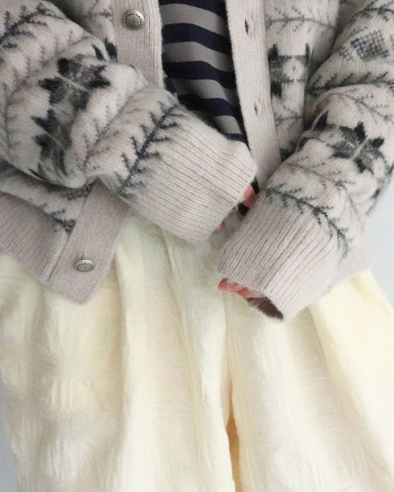 Nordic Knit Cardigan in Ivory