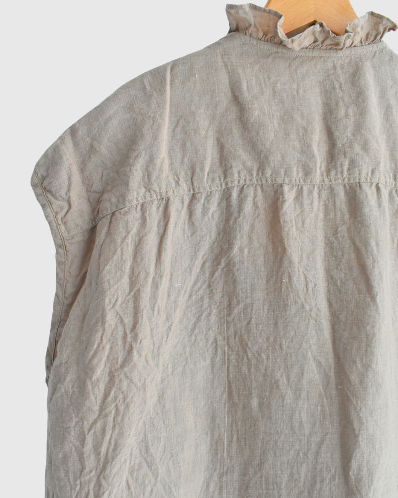 French/SL Frill Collar Shirt in AshBeige