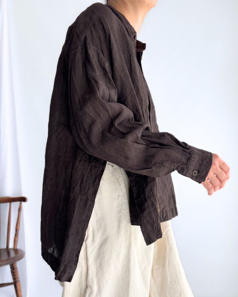 TEORI Linen 6060 Square Shirt in Mocha