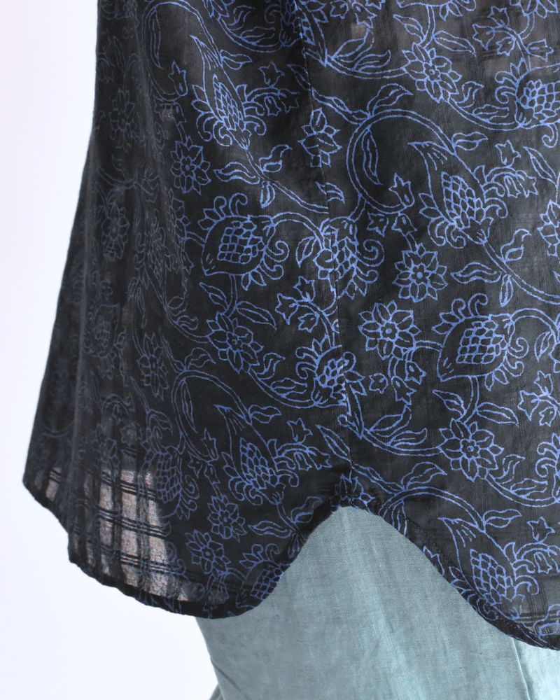 FRENCH/SL FRILL COLLAR SHIRTS in Navy/Blue